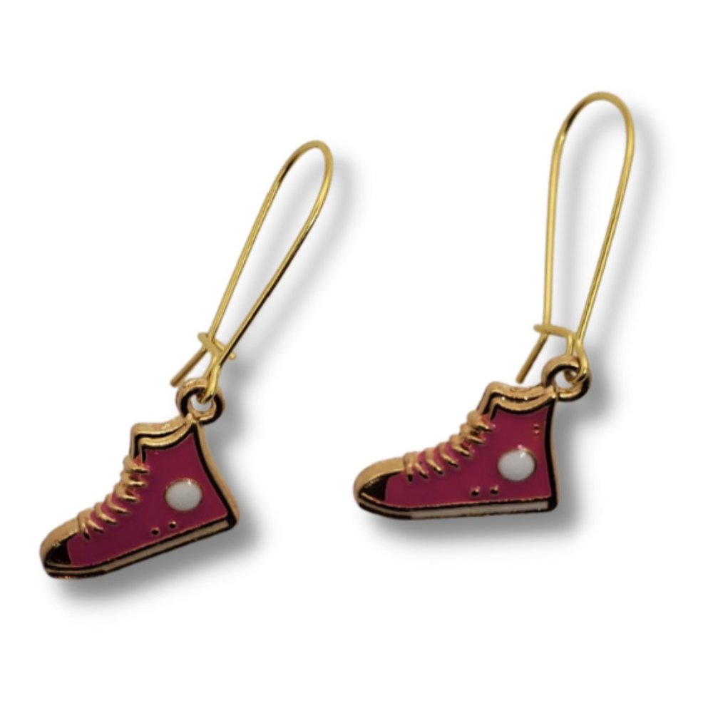 Pink High Top Shoe Earrings